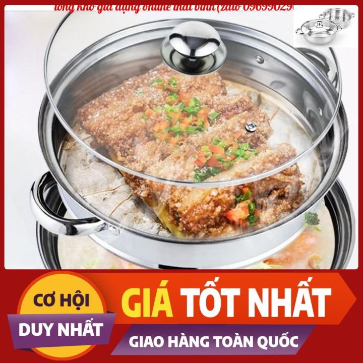  Nồi Hấp 2 Tầng Kèm Lẩu Nắp Kính  kích Thước 28cm