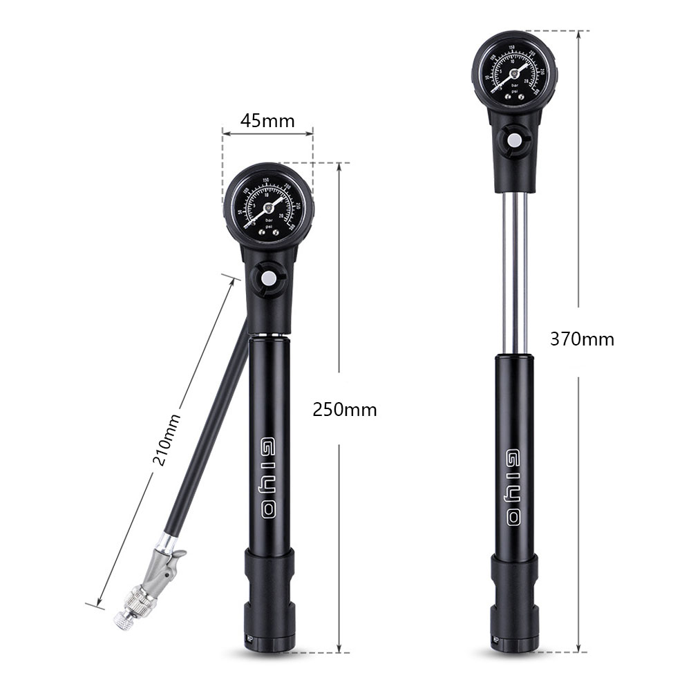 Máy Bơm Không Khí Di Động Áp Suất Cao Với Schrader & Đồng Hồ Đo Van Presta Mtb 120Psi Giyo