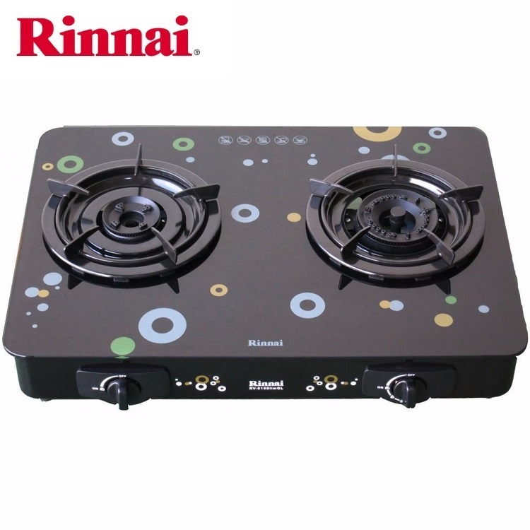 Bếp gas 6 tấc Rinnai RV-615SLIM, Chén đồng có đầu hâm tiết kiệm gas - Hàng chính hãng