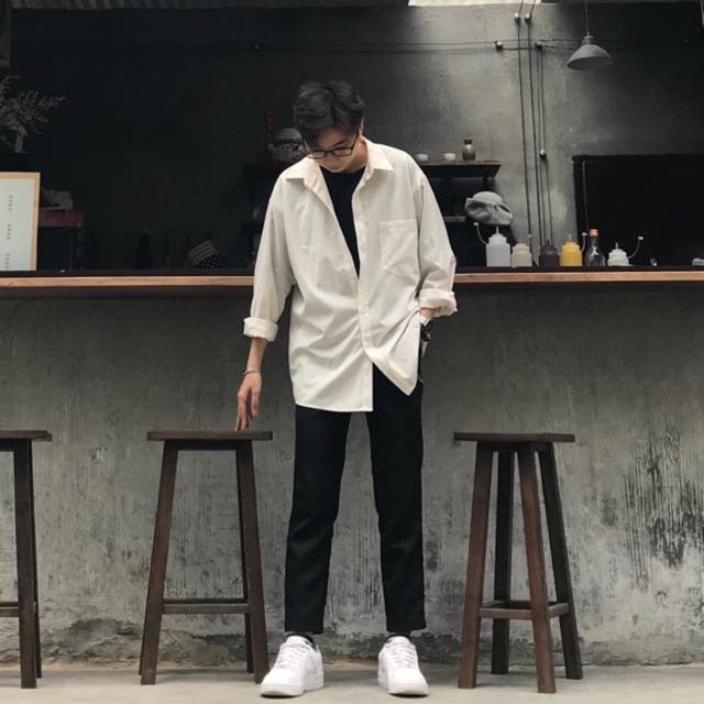 ÁO SƠ MI LỤA TRẮNG CÓ TÚI