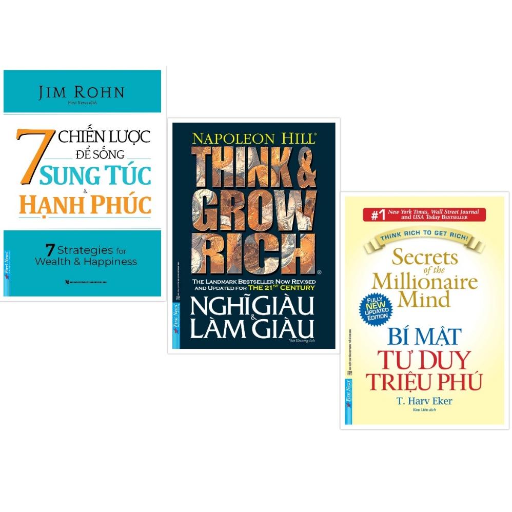 Combo 7 Chiến Lược Để Sống Sung Túc Và Hạnh Phúc + Nghĩ Giàu Và Làm Giàu + Bí Mật Tư Duy  - Bản Quyền