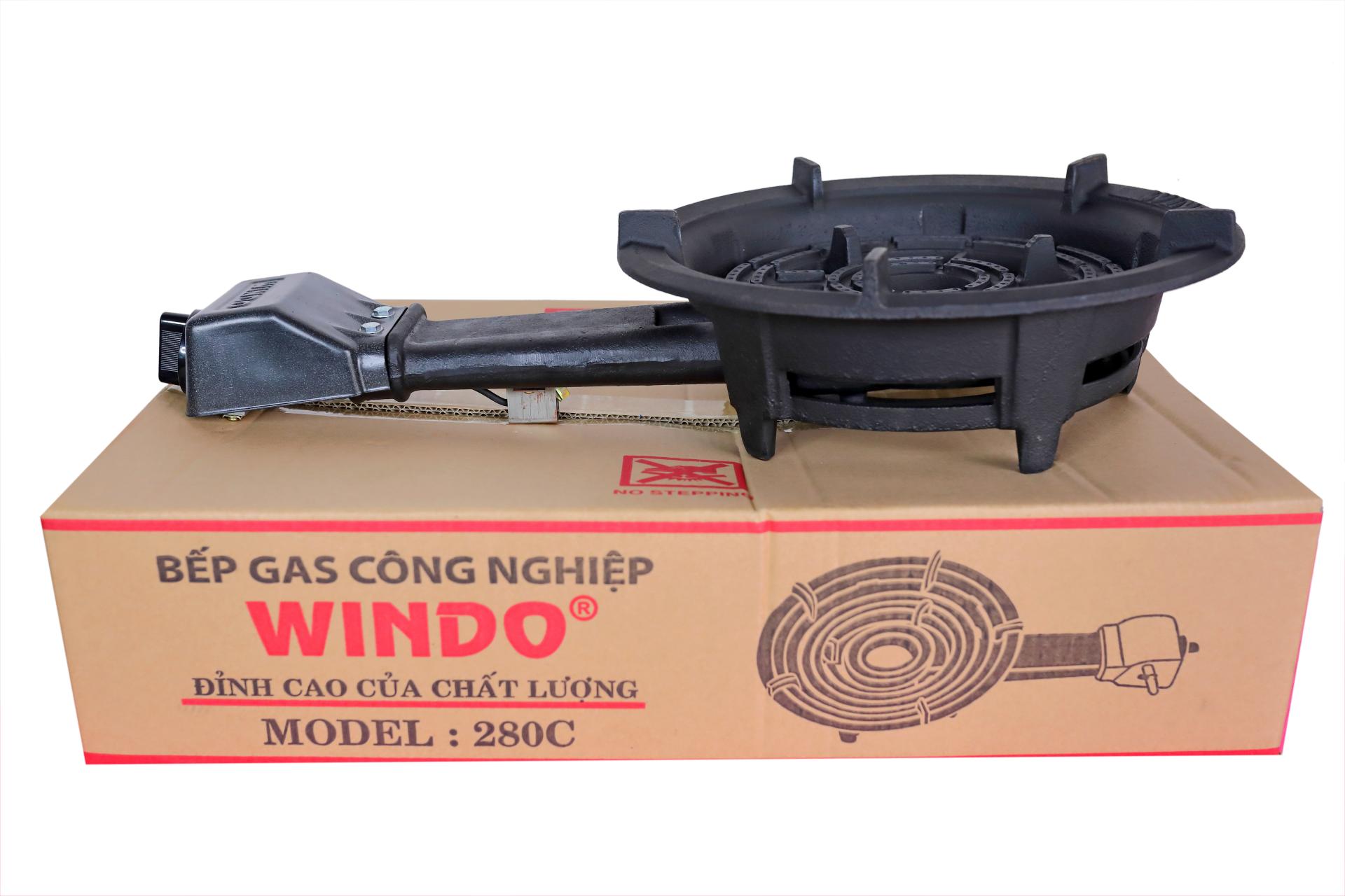 Bếp gas công nghiệp lửa lớn Windo -280  (đầu đốt gang đúc nguyên khối, 3 vòng lửa) -  Hàng Chính Hãng