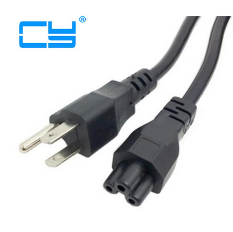 Dây điện du lịch Hoa Kỳ US 3Pin Male to IEC C5 Cáp cho máy tính xách tay 5ft 1,5m 150cm