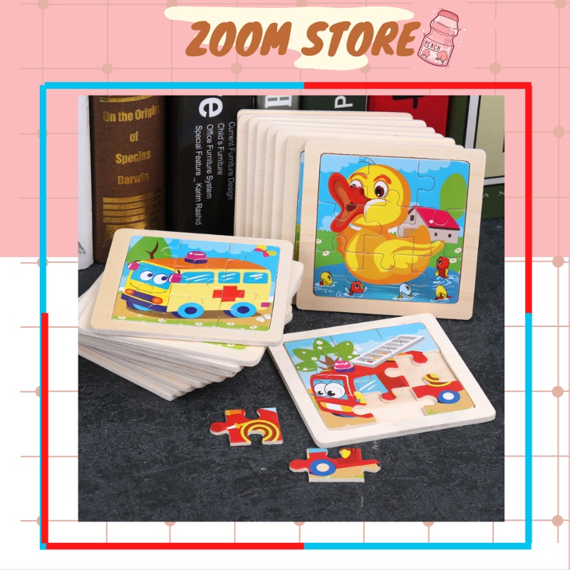 Đồ chơi xếp hình lắp ráp tranh ghép gỗ 9 mảnh chất lượng cho bé ZoomStore
