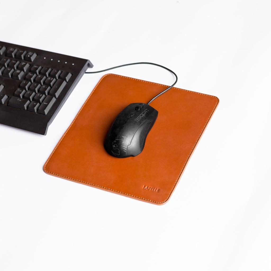 Bàn di chuột, miếng lót chuột bằng da bò thật kích thước 21.5 x 25 cm - Mouse Pads Leather LAPELLE