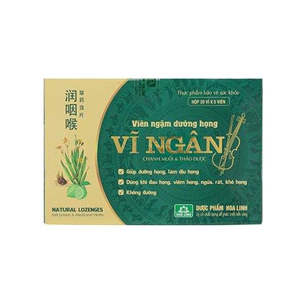 Viên ngậm dưỡng họng Vĩ Ngân hộp 100 viên