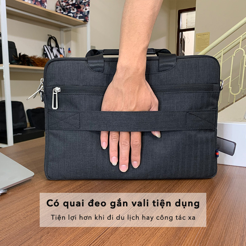 Túi đeo chống sốc Laptop,Macbook : Bảo vệ chống nước - Hàng cao cấp - W31 Màu đen