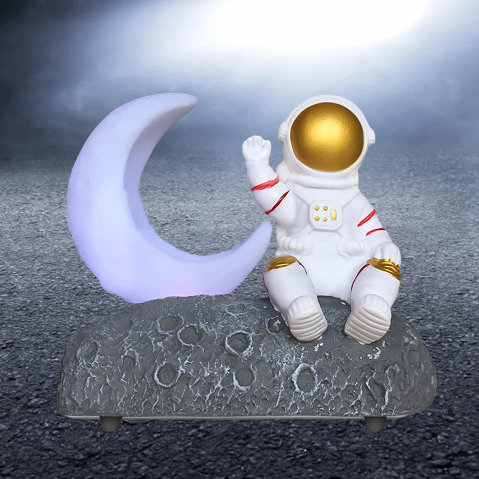 Moon Light Astronaut Bluetooth Speaker with LED Lantern Stereo Sound FM Radio for Kids Girls Boys Birthday Bedroom Home Decoration Christmas