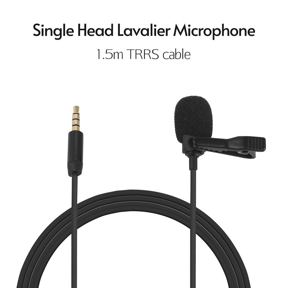 Micrô Lavalier ngưng tụ điện âm đa hướng với cáp 3,5 mm TRRS 6m - 6m