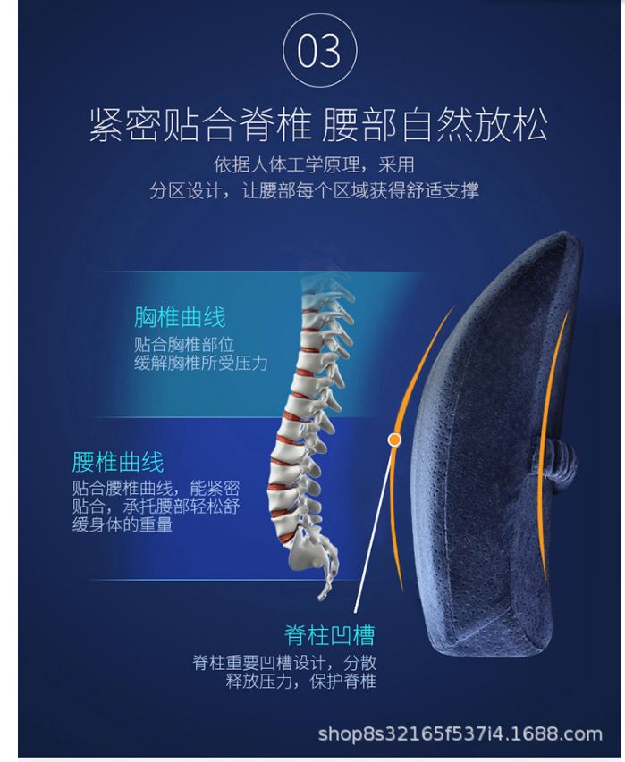 Gối Tựa Lưng Đệm Lót Ghế Văn Phòng chống đau lưng thoái hóa cột sống