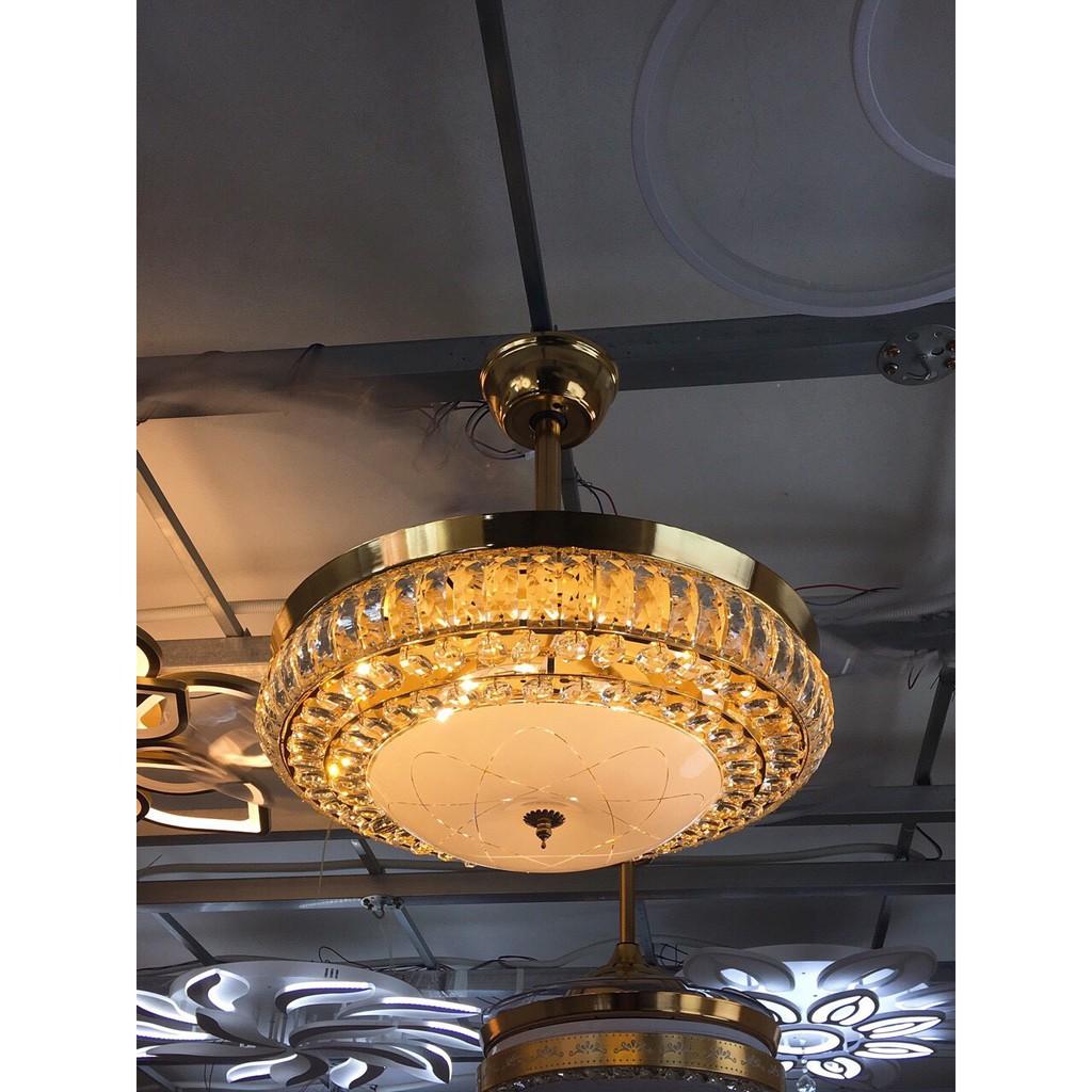 Đèn quạt LED ORON cánh cụp xòe 3 chế độ ánh sáng sang trọng - kèm điều khiển từ xa tiện dụng