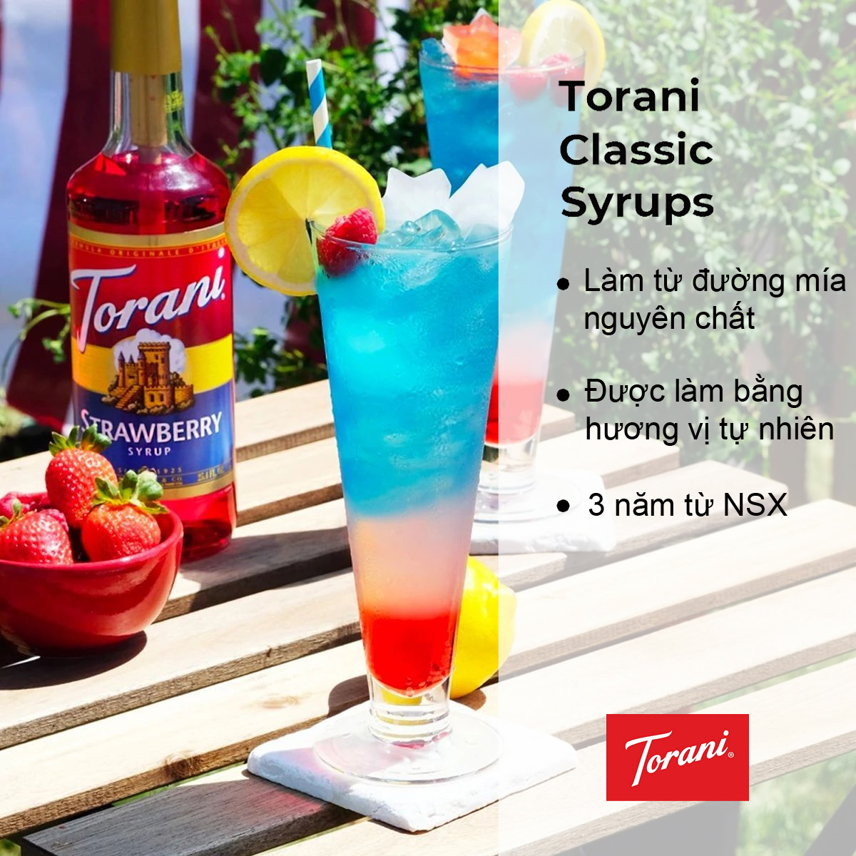 Siro Pha Chế Vị Dâu Tây Torani Classic Strawberry Syrup 750ml Mỹ