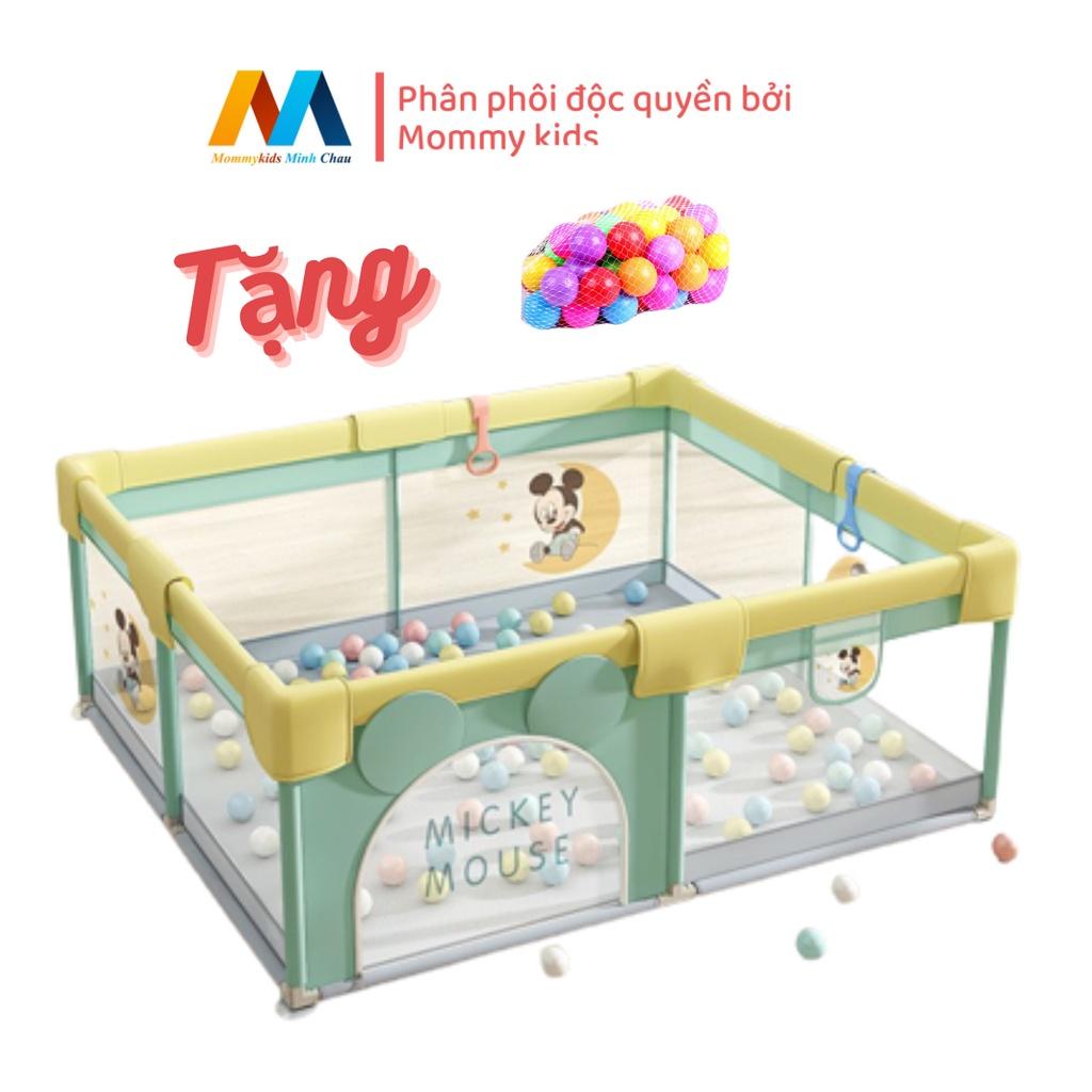 Quây Cũi MOMMYKIDS MINH CHÂU Cao Cấp Cho bé, kích thước 1m5.1m5; 1m3.1m3 tặng kèm tay vịn, 30 bóng nhựa 7cm