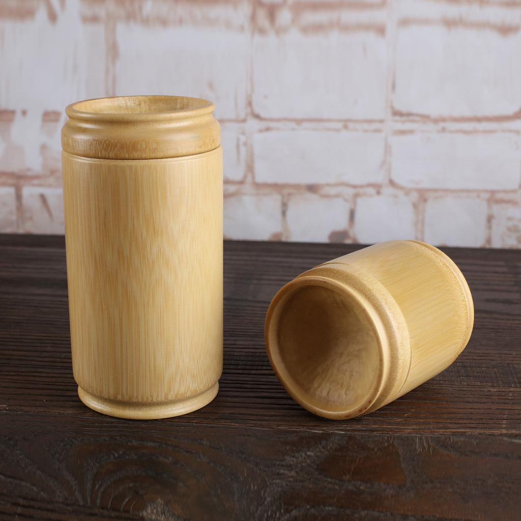 Handmade Tea Box Bamboo Storage Box Tea Canister Lid Kitchen Storage Jars S