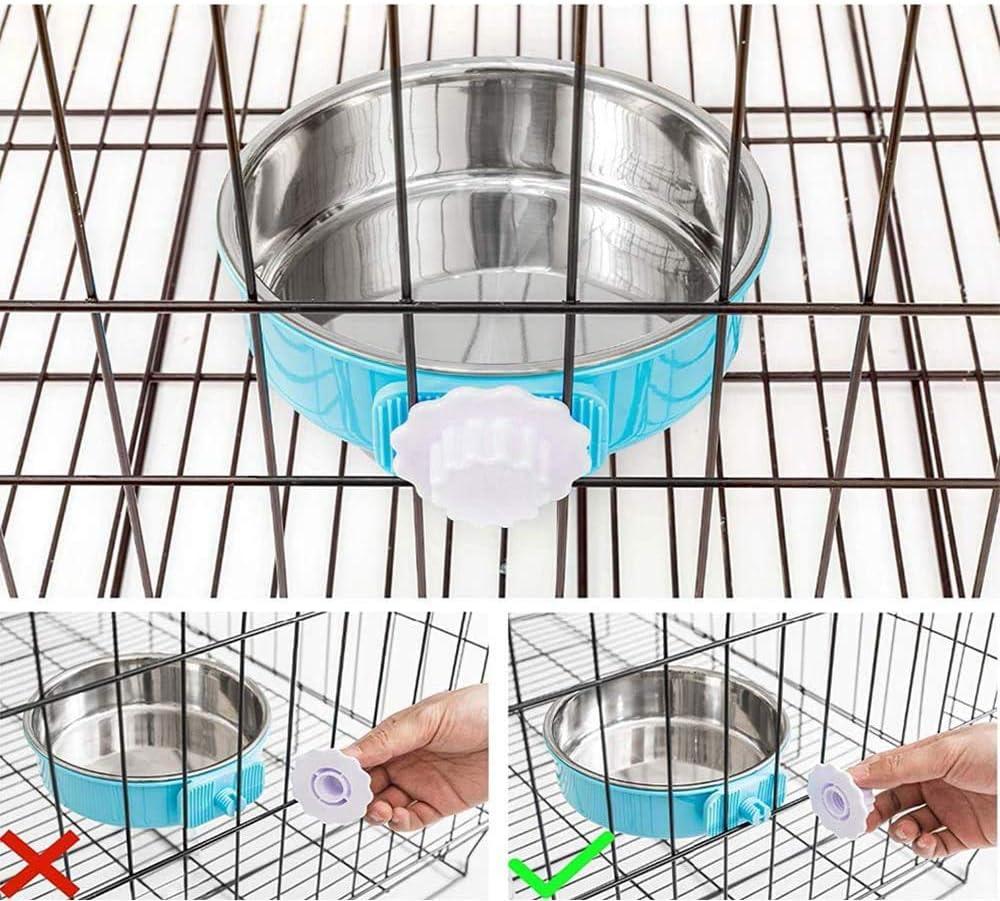 2 Gói Có Thể Tháo Rời Treo Thép Không Gỉ Thức Ăn Cho Thú Cưng Và Bát Nước Cho Mèo Con Chó Con Chim Chuột Chuột Lang