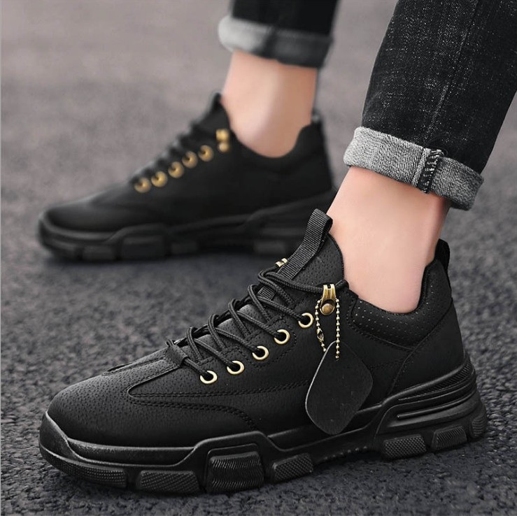 Giày Sneaker Nam, Giày Thể Thao Nam Da Lì Trơn Kiểu Dáng Đơn Giản Dễ Phối Đồ QA - 381