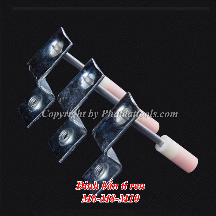 Đinh - Tắc kê cho máy bắn ti trần M6-M8-M10, Hộp 100 cái