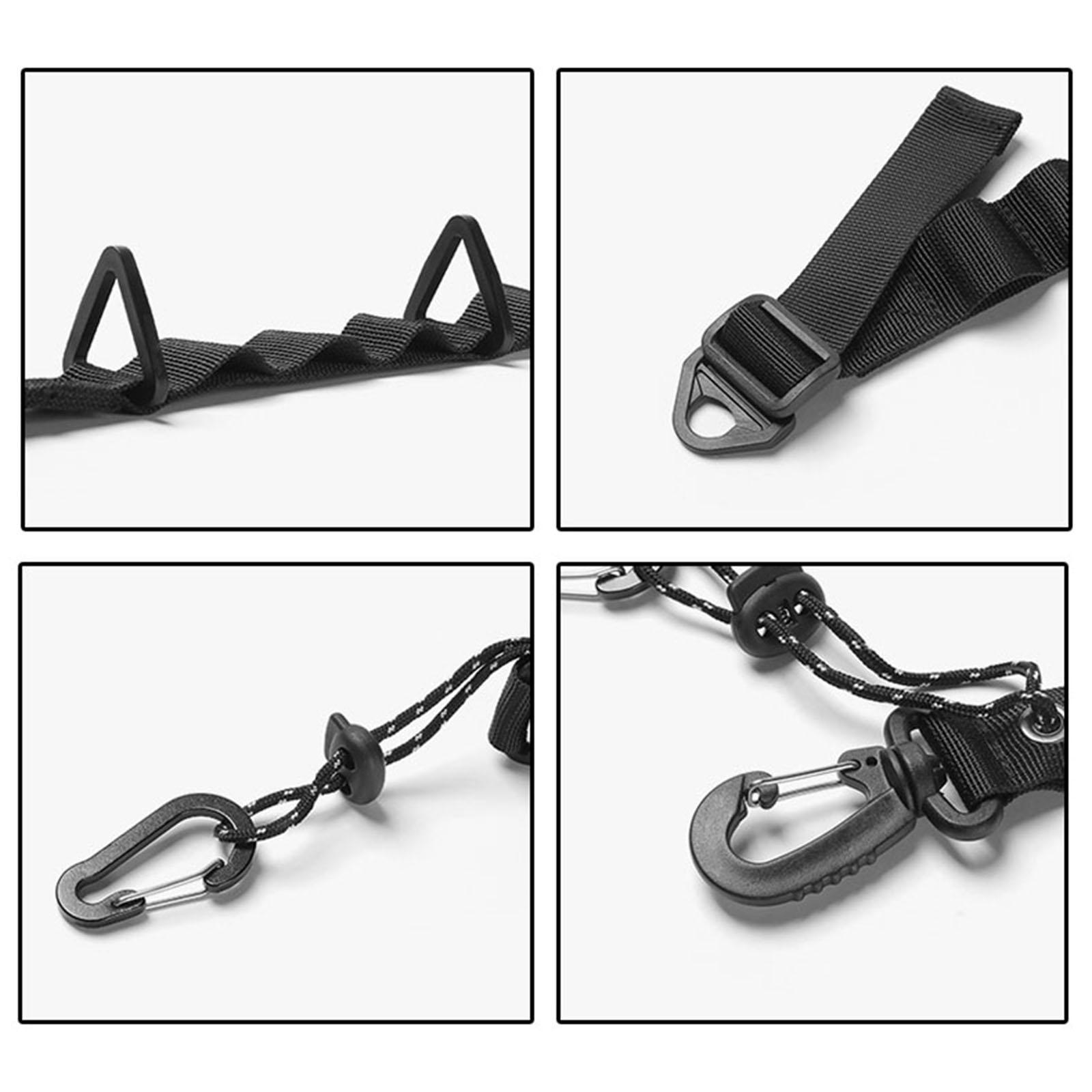 Outdoor Hanging Rope Storage Strap Daisy Chain Rope Camping Lanyard Hanger Black