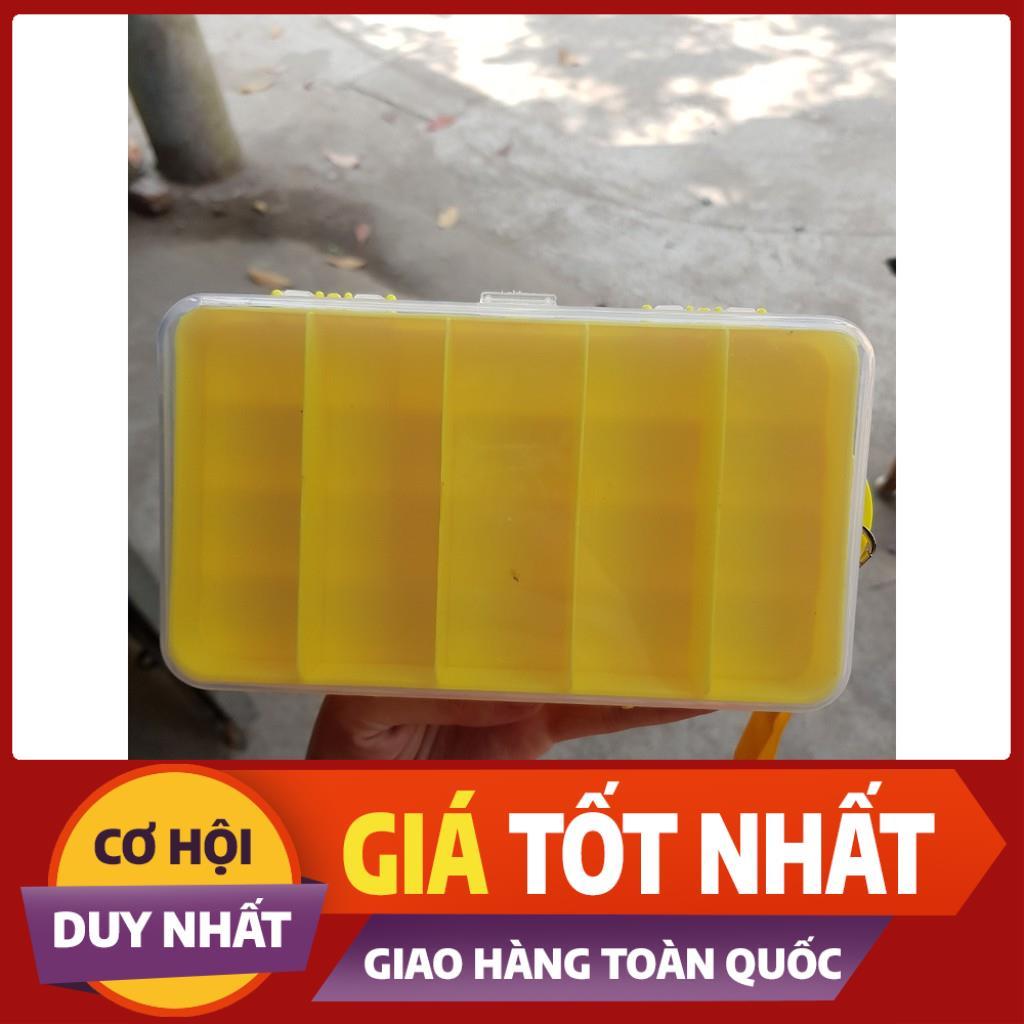 hộp đựng mồi 2 mặt màu vàng nhiều ngăn Shop đồ câu phía bắc