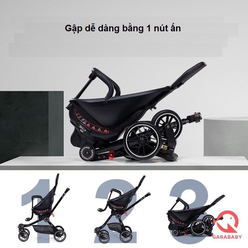 Xe đẩy V8 2 chiều, gấp gọn, ngã lưng, xoay 360 độ