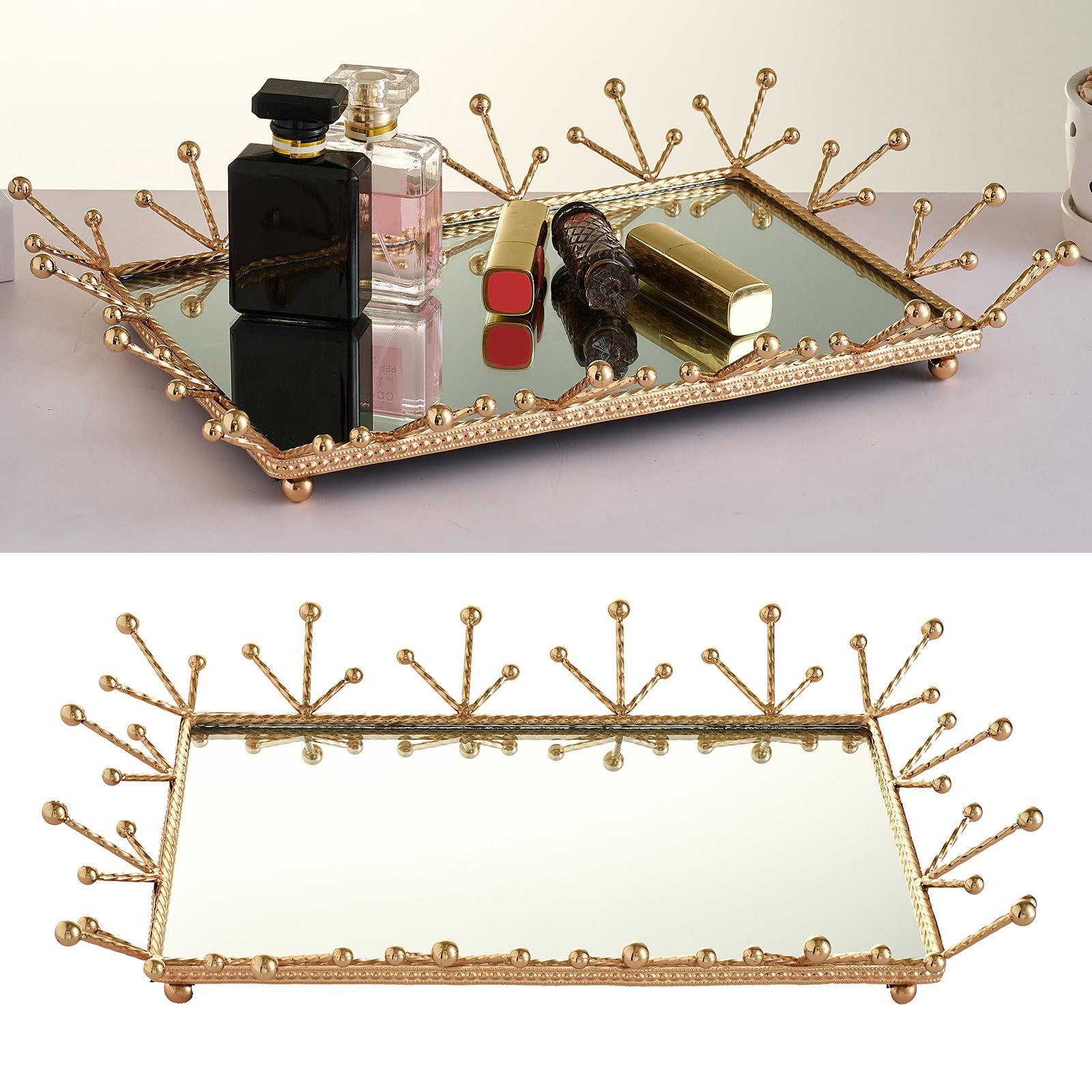 Cosmetic Makeup Display Organizer Mirror Vanity Jewelry Trinket Storage Holder