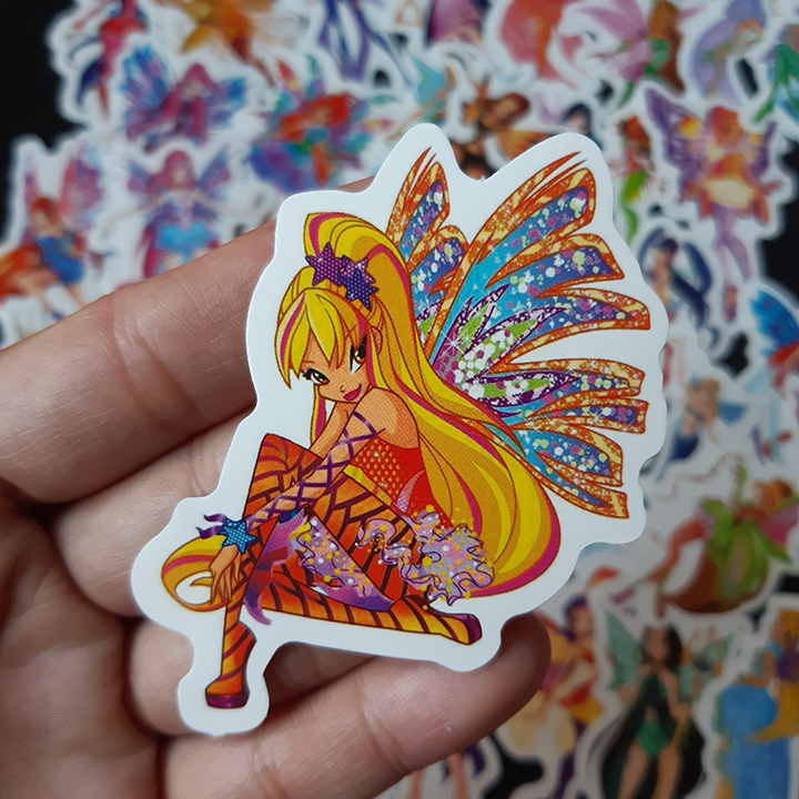 Bộ Sticker dán cao cấp chủ đề WINX CÔNG CHÚA PHÉP THUẬT - Dùng dán Xe, dán mũ bảo hiểm, dán Laptop...