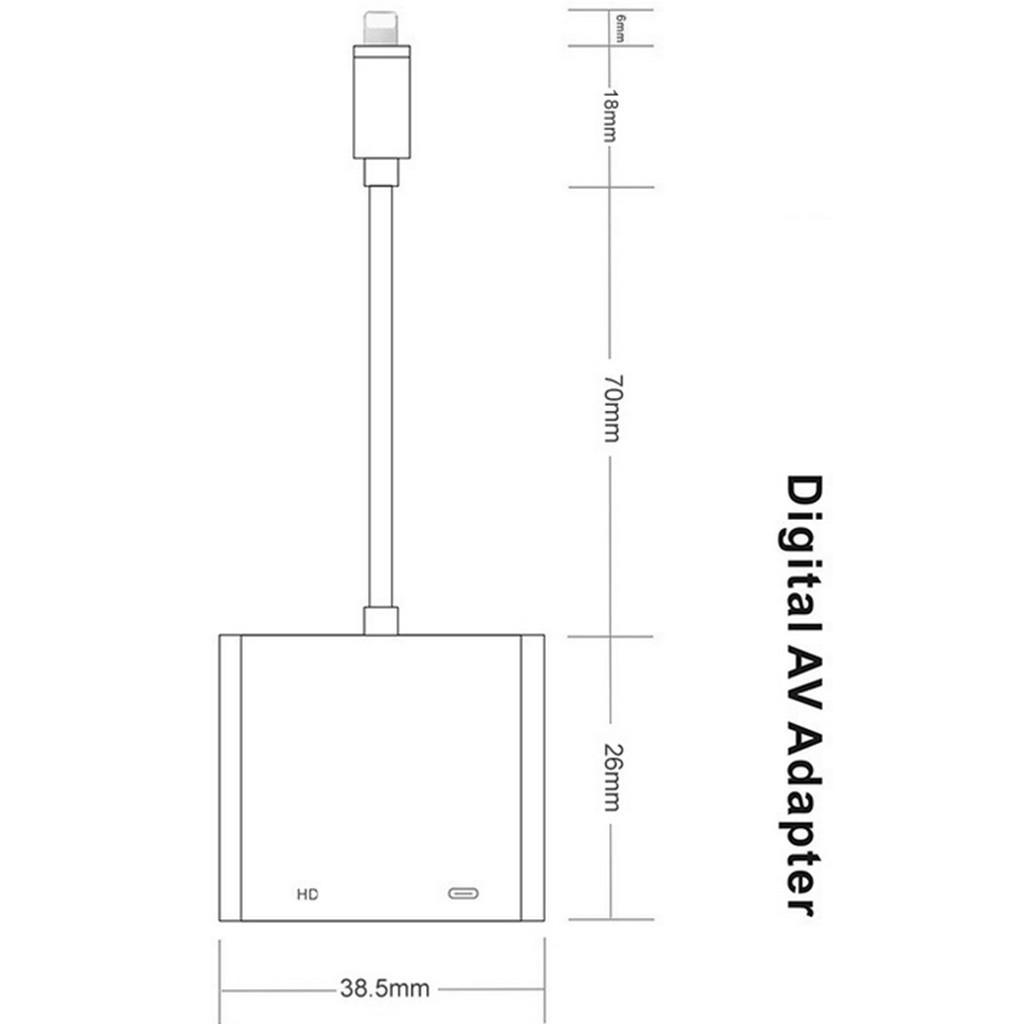 Digital AV Adapter Converter For IPhone To Mirror On HDTV Projector Monitor
