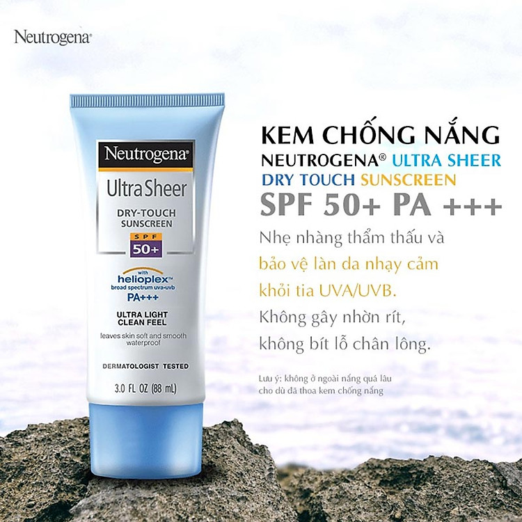 Kem Chống Nắng Mỏng Nhẹ Neutrogena U.S Dry Touch SPF 50 88ml