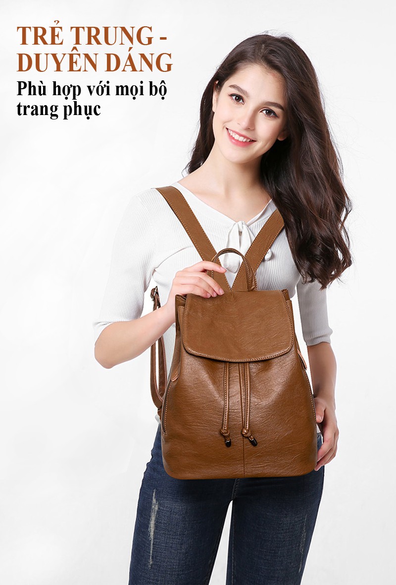 Balô da thật thời trang phong cách trẻ trung - Hàng nhập cao cấp