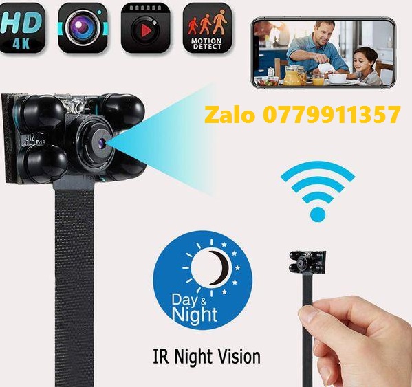 Camera Mini Hồng Ngoại Tầm Nhìn Ban Đêm Tốt WiFi Từ Xa 4K FullHD 1080P Siêu Nét