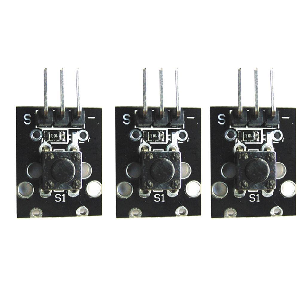 3Pcs KY-004 Tactile Switch 3 Pins Breakout Board Module Compatible