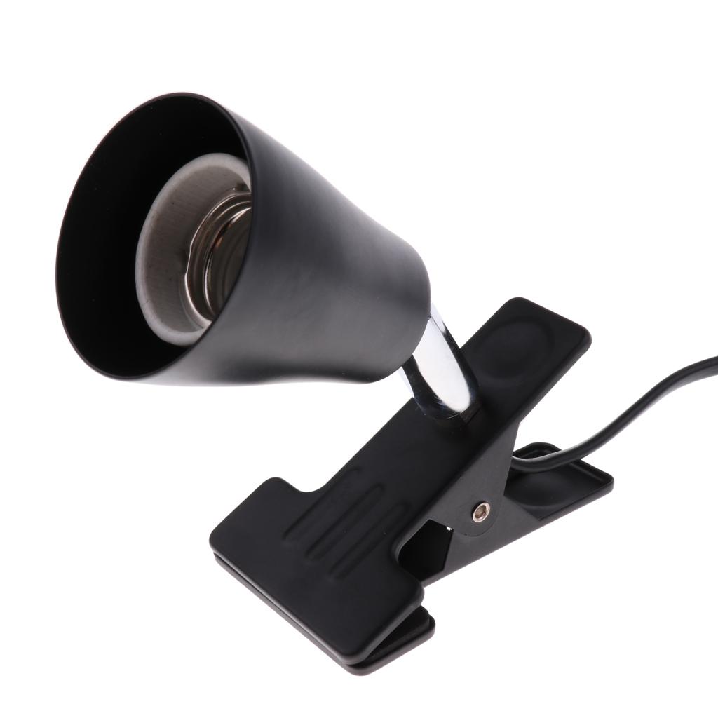 E27 Pet Reptile Heating Light UVA UVB Bulb Clamp Lamp Holder EU Plug