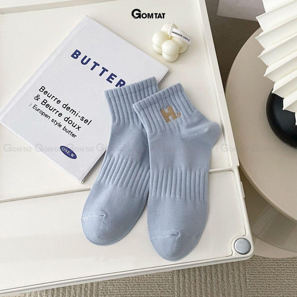 Tất nữ cổ cao cao cấp mẫu chữ H, vớ nữ cổ cao chất liệu cotton mềm mại, thấm hút, thoáng khí - NGANCHUH-PO-3022-1DOI