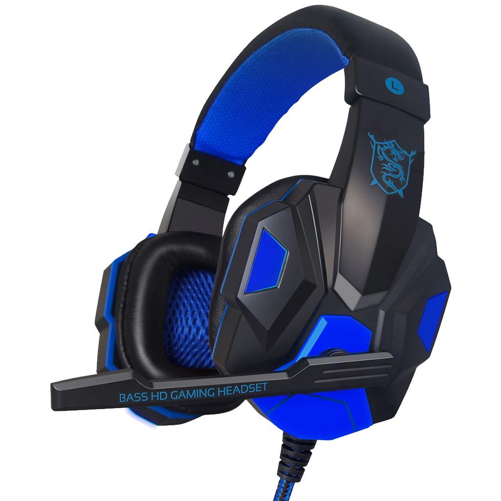 2Pcs Gaming Headset Stereo Computer Game Headphones with microphone LED Game