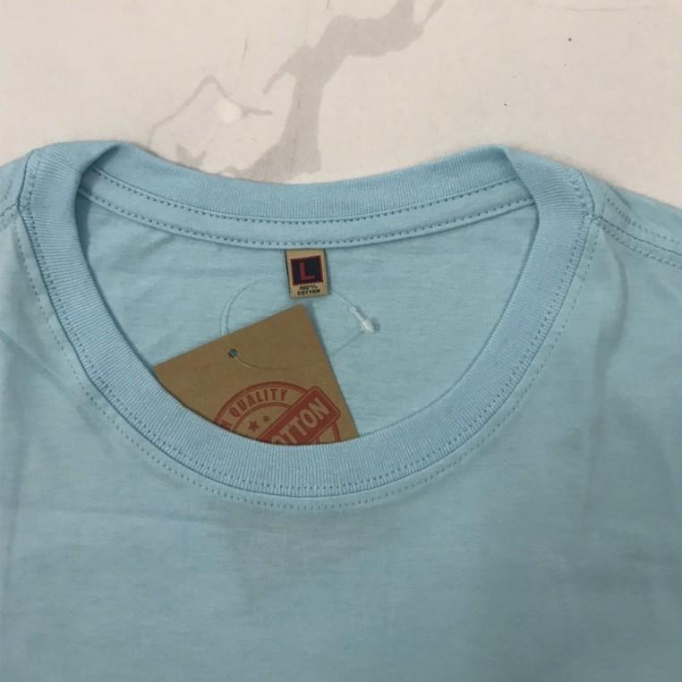 Áo thun nam, áo thun nữ 100% cotton 2 chiều cao cấp - Màu xanh dương lợt