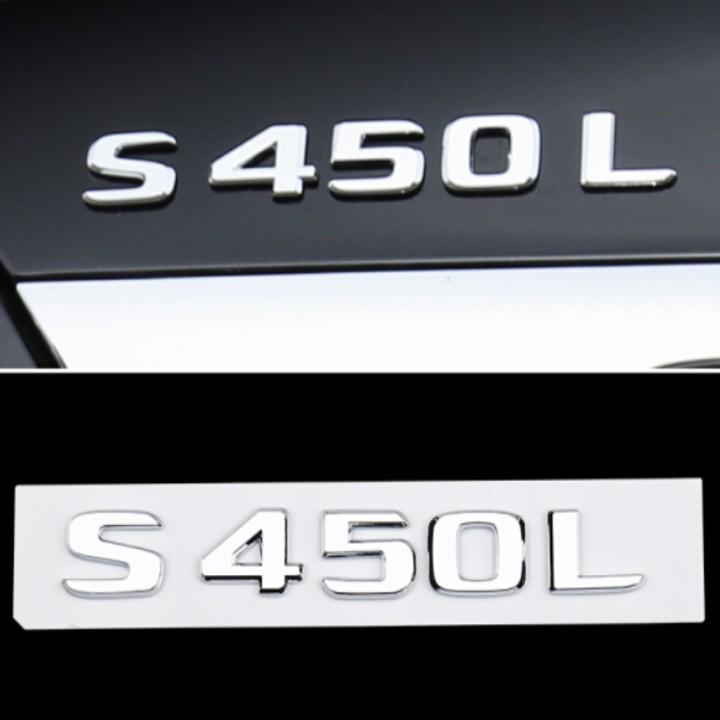 Decal tem chữ S500L, S450L, S400L dán đuôi xe ô tô, chất liệu nhựa ABS cao cấp