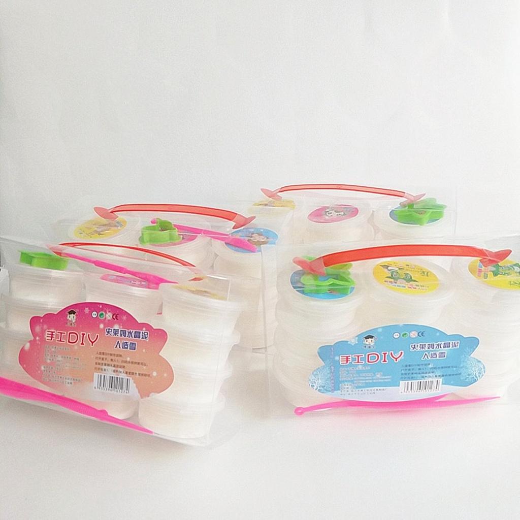 Hộp 12 hũ slime mây màu trắng dạng sữa bò cực đẹp nhũ đa dạng đồ chơi slam squishy