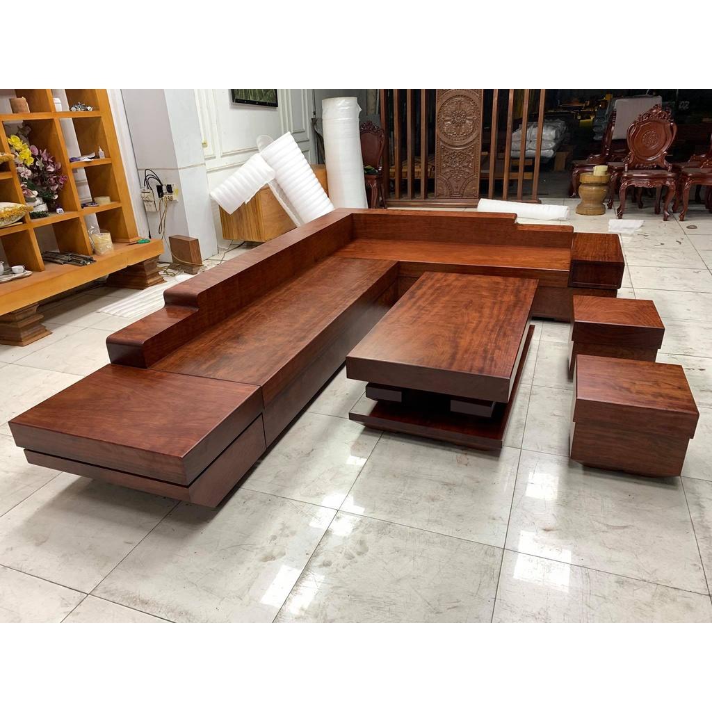Sofa gỗ cẩm hồng nguyên khối 12917