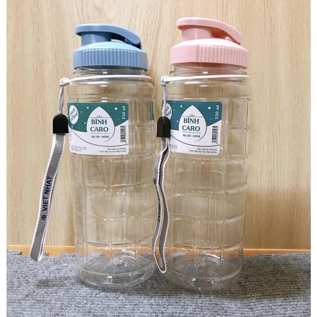 Bình nước thể thao caro 750ml Việt Nhật
