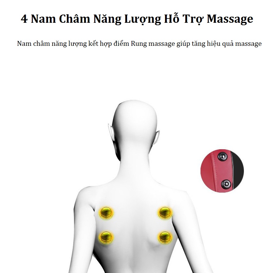 Gối Massage model YJ-M6 , Massage Cổ Vai, Gáy Hồng Ngoại Bản Nâng Cấp 20 bi Đảo Chiều, Gối Mát Xa Hồng Ngoại cao cấp, bản điều khiển cầm tay - Sử dụng tại nhà, văn phòng hoặc trên ô tô - Máy Massage Toàn Thân