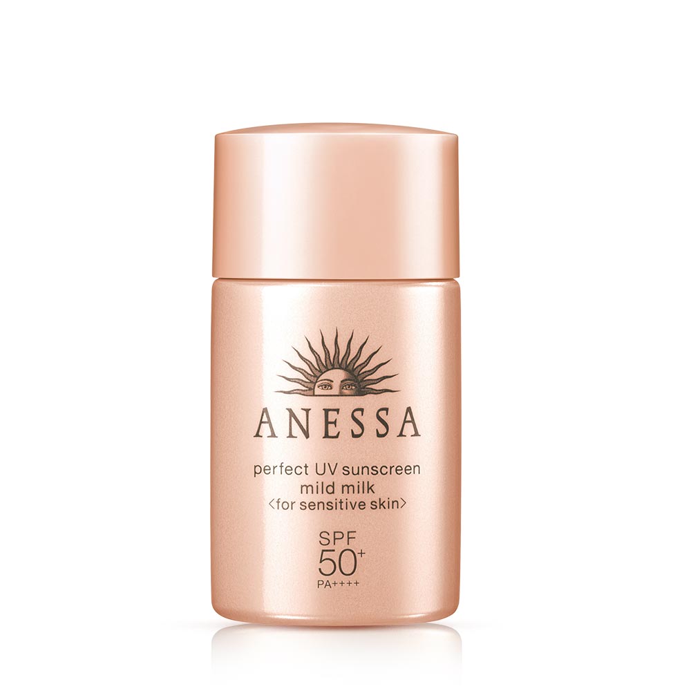 Bộ Đôi Sữa Chống Nắng Dưỡng Trắng, Dịu Nhẹ Da Anessa Kèm Hộp Quà (Whitening UV Sunscreen Gel 14719 90g + Perfect UV Sunscreen Mild Milk 14707 20ml + Anessa Box)