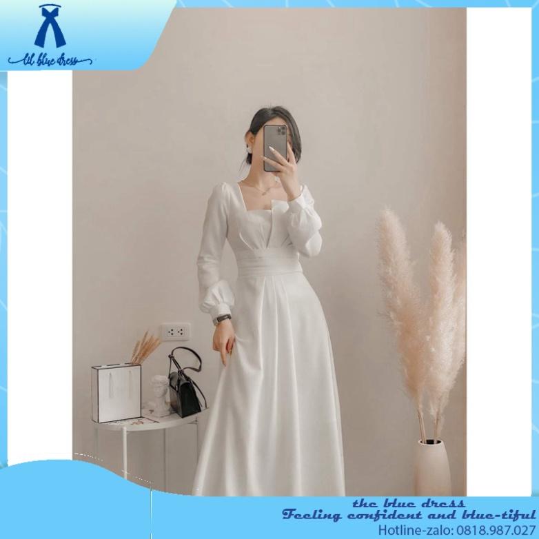 QUẢNG CHÂU CAO CẤP Đầm dự tiệc xòe tay phồng cách điệu Julliet Dress  lady xanh bigsize công