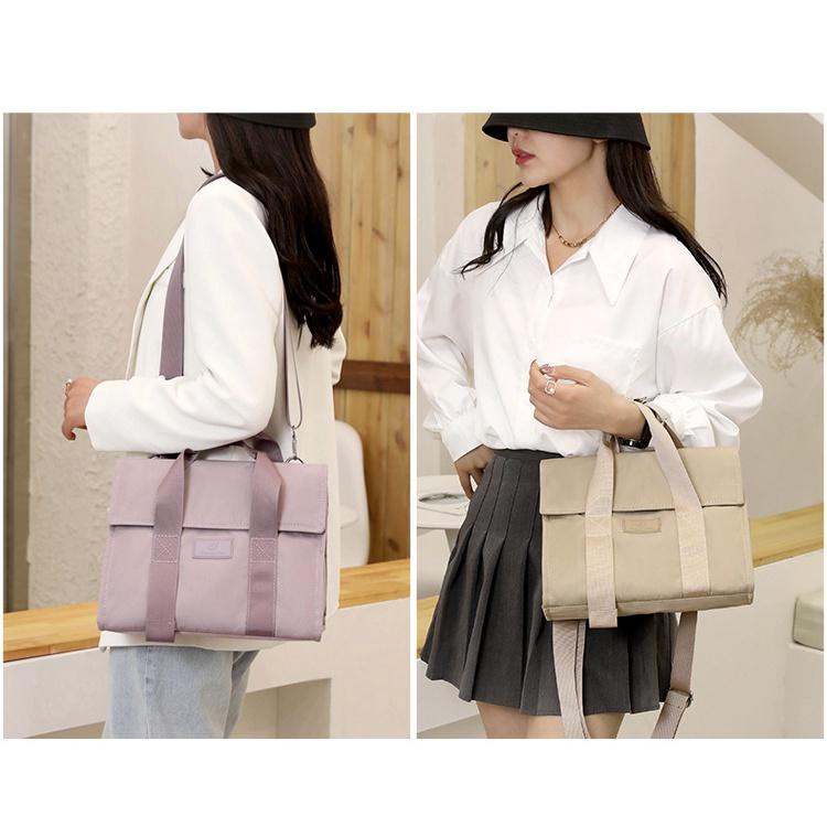 Túi Đeo Chéo Dáng Vuông Cỡ Lớn Bằng Nylon Bền Đơn Giản Thời Trang Hàn Quốc