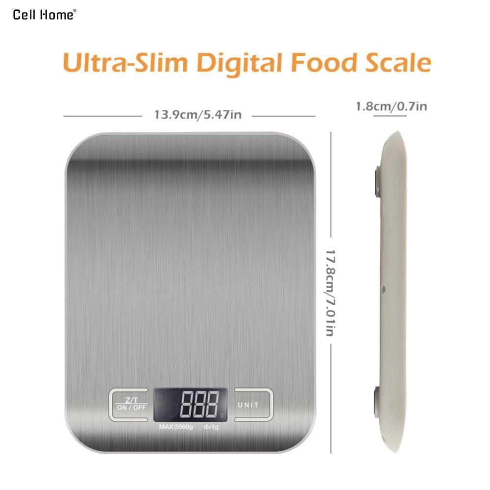 Cân điện tử nhà bếp tiểu ly (10kg-1g) cân thực phẩm mặt inox màn hình LCD