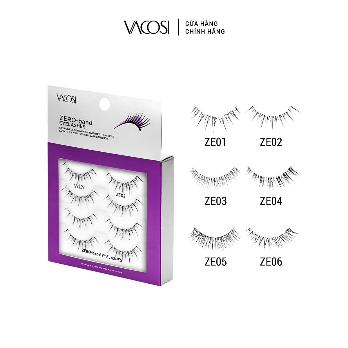 Lông Mi Gân Trong VACOSI ZERO-BAND EYELASHES - VM28