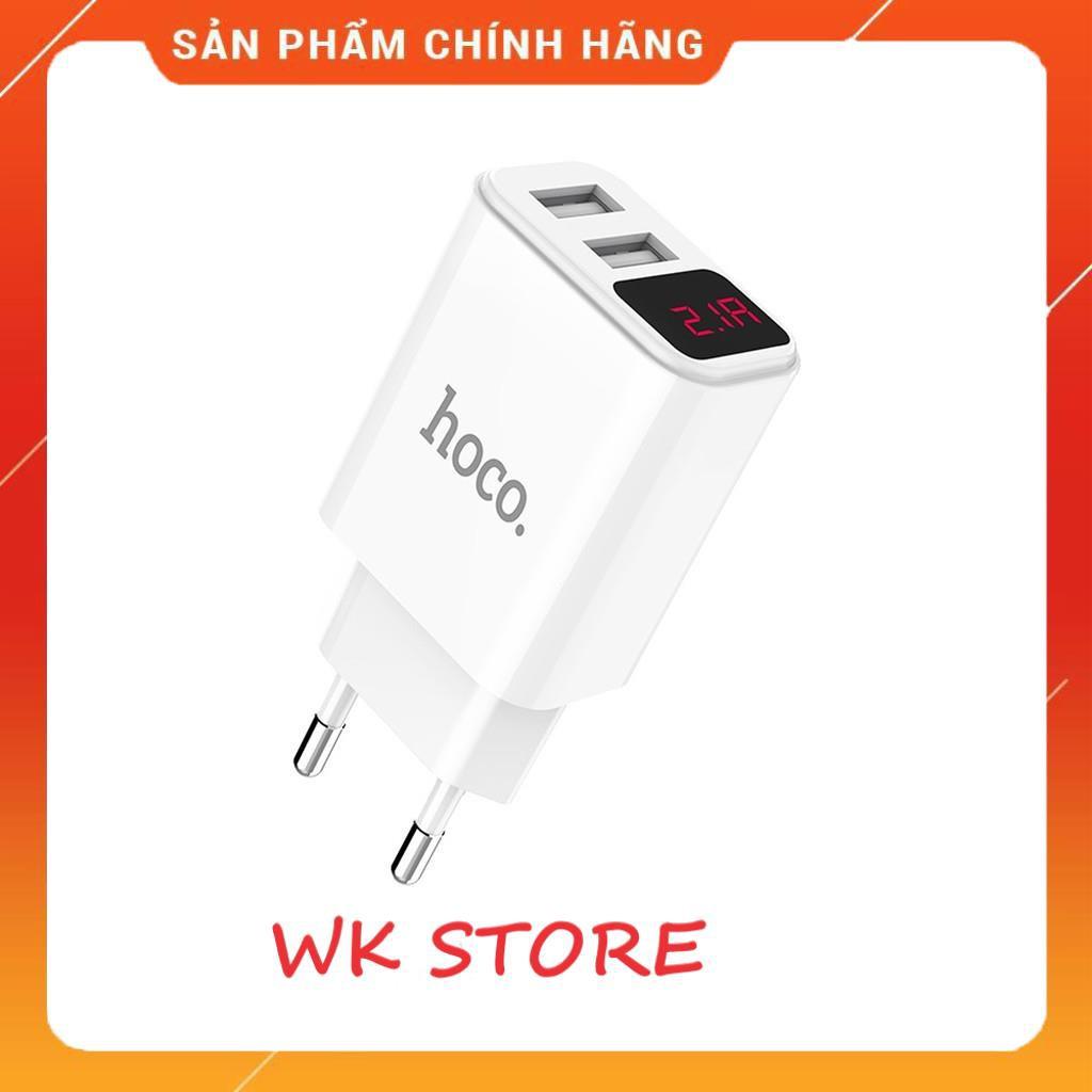 Cốc sạc Hoco C63A 2 cổng, màn hình led báo điện áp -  hàng chính hãng