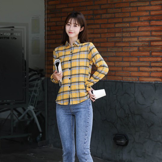 Áo sơ-mi vitage form dài phong cách Hàn Quốc trẻ trung cho nữ Sm22