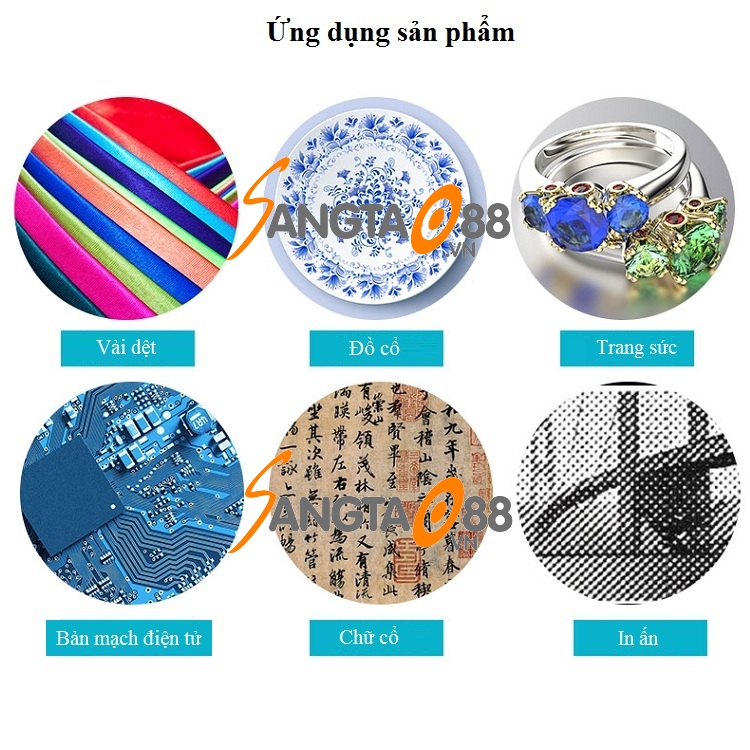 Kính lúp 65x hỗ trợ soi mẫu vật kẹp điện thoại thông minh cao cấp