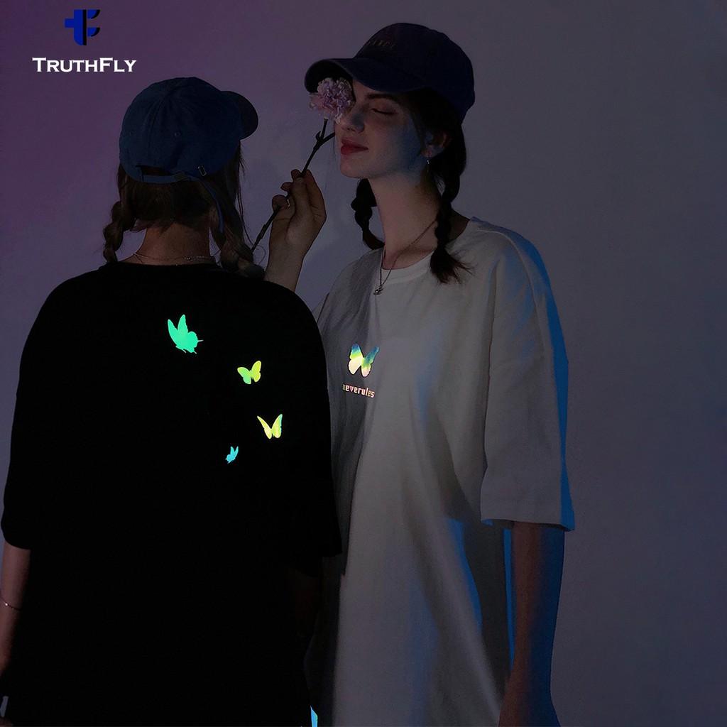 Áo thun phản quang tay lỡ CoolZ phông Unisex nam nữ Cotton oversize form rộng hình butterfly CZ050