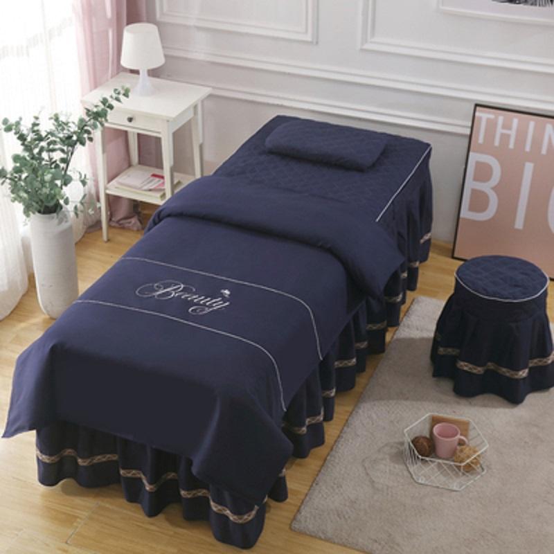 Bộ 4 Món Vỏ Chăn Ga Gối Đệm Mát Xa Phong Cách Bắc Âu Chất Lượng Cao Cho Tiệm Spa/Salon